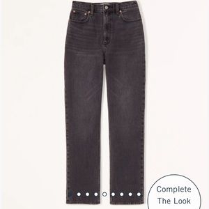 Black Abercrombie and fitch the ankle straight ultra high rise black jeans